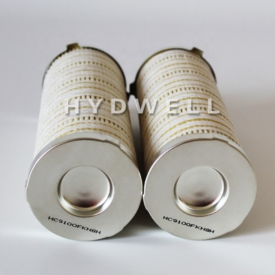 Material de filtro de fibra de vidrio HC9100FKN8H Filtro hidráulico de aceite para bomba de circulación de aceite