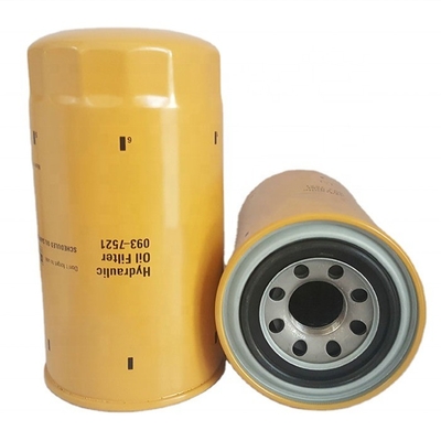 Filtro hidráulico de aceite de papel de fibra de hierro 093-7521 para excavadora CAT 312D 320D 323D2L