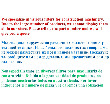 99*99*222mm Elemento hidráulico de filtro de aceite HF28914 para camiones y excavadoras con motor diesel