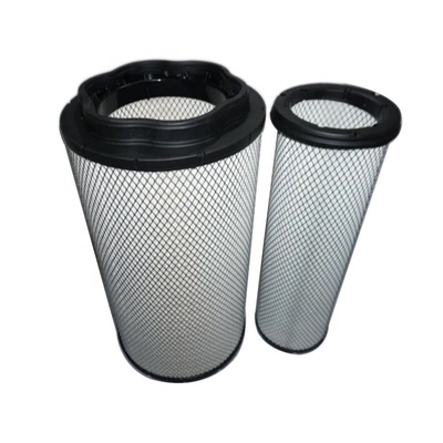 Cartucho de filtro de aire de fibra de vidrio OEM 17500263 / 17500260 para partes de excavadoras Hydwell