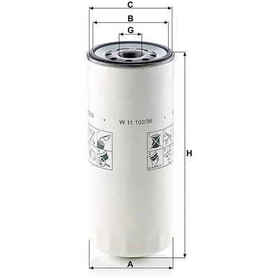 Filtro de aceite de lubricante FAP para camiones P554004 2914809800 Servicios personalizados