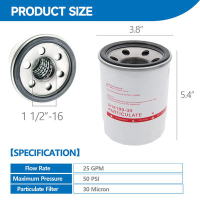 Filtro de combustible R18189-30 de aleación de aluminio para el montaje de automóviles